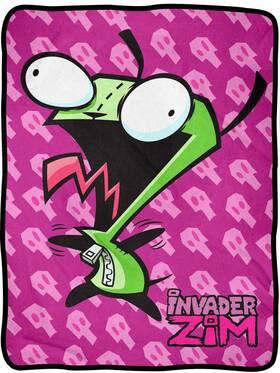 Surreal Entertainment 670711212216 Invader Zim Gir Evil Laugh Fleece Throw Blanket 46 Inch X 60
