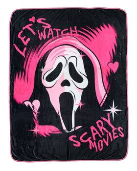 Surreal Entertainment 670711218386 Ghost Face Blanket Lets Watch Scary Movies 45 Inch X 60 Micro Raschel Throw