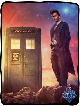 Cfb-drwh-14tf Surreal Entertainment Doctor Who Throw Blanket - 10th David Tenant Fleece 45x60