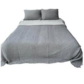 Sxmsl-anth91x95 Sussexhome Muslin 4-layers Cotton Bed Cover Blanket Anthracite Color 91 X 95