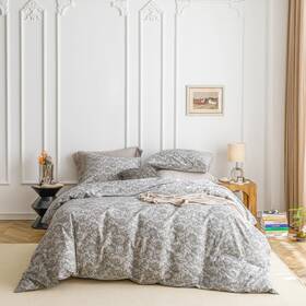 Szjrqc2023062033 Susybao Grey Paisley Duvet Cover King 100% Cotton 3 Floral