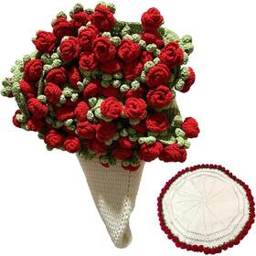 Suveus 768924719940 Crochet Flower Bouquet Throw Blanket 43ftft Handmade Knitted With Rose