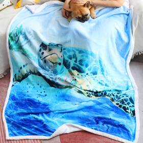 Sviuse 659103901457 Sea Turtle Fleece Blanket 3d Throw For Women Men And Kids Sup