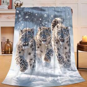 Sweetfox 119525999946 Snow Leopard Blanket Decor Animal Throw Gifts For Girls Boys