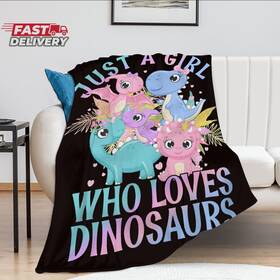 Sweetfox 705353987595 Just A Girl Who Loves Dinosaurs Blanket Cute Decor Throw Gifts