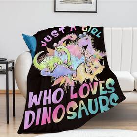Sweetfox 987091998901 Just A Girl Who Loves Dinosaurs Blanket Cute Decor Throw Gi