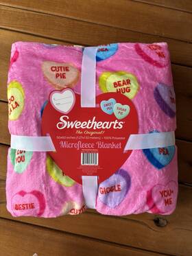 Sweethearts 840170317481 New Conversation Hearts Valentines Microfleece Throw Blanket 50x60 Inch