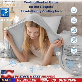 G005 Syalife Double Sided Cooling Blanket Throw For Hot Sleepers With Q-max Arc-chill Fiber