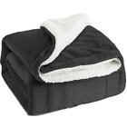 Synchkg108585 Bedsure Sherpa Fleece Blanket Throw Size Dark Grey 696567176953