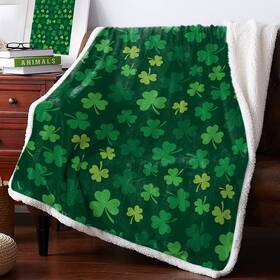 T&h Xhome 248694877148 Sherpa Fleece Throw Blanket Cozy Soft Warm Bed Blankets St. Patricks Day Clo