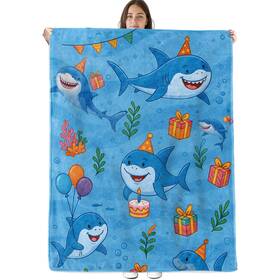 Blzjd051023062 Tadccn Shark Blanket Soft Cozy Flannel Throw Blankets Cute Ocean Animal With Box Ba