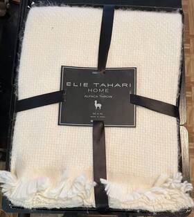 Ghm1127 Tahari Home Elie Alpaca Throw Blanket Cream 50 Inch X70 Nwt