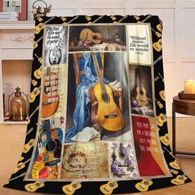 Taimeng 503339999494 Guitar Music Throw Blanket Acoustic Musical Stuff Fleece Flan