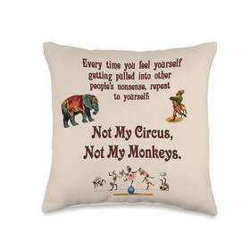 Rxzcr3nn9tnus Tannaidhes Designs 16x16 Antique Style Throw Pillow Vintage Circus Monkey Quote Decorative Cushion Cover