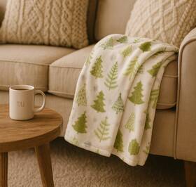 Target 191908667911 Wondershop Christmas Plush Throw Blanket Green Tree Fleece Holiday Decor