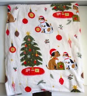Target 198101696588 Wondershop Brown Puppy Dog Calico Kitty Cat Plush Throw Blanket Christmas 2024