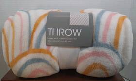 Target 198420385798 Nwt Throw Blanket Rainbow Stripe Soft Plush 50x60 Made In Green Oeko-tex
