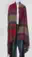 Td-g-tl-ts-6066 Tribal Designs By Neela Yak Wool Shawl Throw Handloomed Nepal Reversible Taupe Black Blue Red Tan Khaki