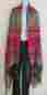 Td-p-ki-ts-0077 Tribal Designs By Neela Yak Wool Shawl Throw-handloomed In Nepal-reversible-pink Black Tan Yellow Grey