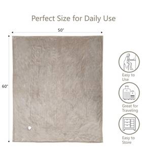 Tefici 748497464003 Electric Heated Blanket Throw Super Cozy Soft 2-layer Flannel 50 Inch X 6
