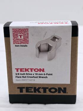 Wcf16218 Tekton 3/8 Inch Drive X 18mm 6-point Flare Nut Crowfoot Wrench Made In Us