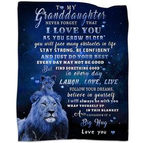 Tgruihm 649762096250 To My Granddaughter Blanket Lion For Gi