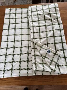 The Big One 313030070081 Green And White Checkered Twin Throw Blanket Ultra Soft Cozy 69 Inch X 92