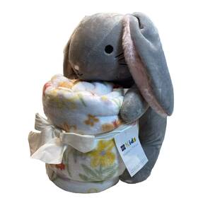 The Big One 400183205009 Kohls Gray Bunny Buddy And Throw Blanket 50x60 Inch Floral Flower Nwt