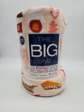 The Big One 400196893835 Pumpkin Spice Pie Fall Supersoft Plush Throw Blanket 5ftx6ft Leaves