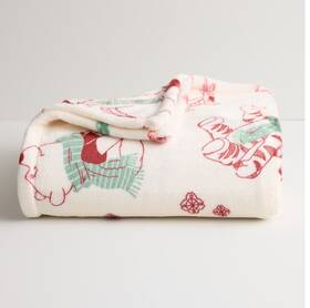 The Big One 400485277605 Disney Winnie Pooh Christmas Holiday Soft Throw Blanket 5 X 6
