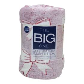 The Big One 400495910561 Plush Throw Blanket Faux Fur Oversized Supersoft Bow Pattern 5ftx6ft