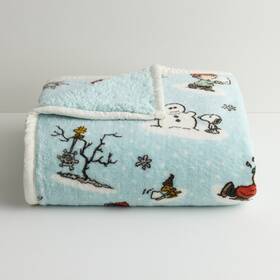 The Big One 400592645144 Peanurs Faux Shearling Sherpa Snoopy Throw Blanket 50 Inch X 60