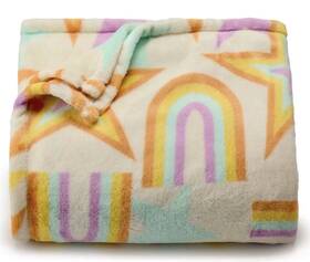 The Big One 400608473600 Rainbow Stars Retro 5x6 Ft Oversized Plush Throw Blanket New