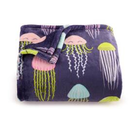 The Big One 400645780143 Jellyfish Oversized Plush Throw Purple 5ft X 6ft Kids New