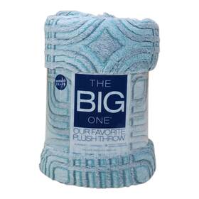 The Big One 400664348584 Supersoft Plush Throw 5ft X 6ft Line Carve Pattern Oversized Cozy Soft