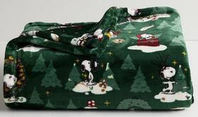 The Big One 400696688955 Peanuts Snoopy Christmas Green 5x6 Ft Oversized Throw Blanket New