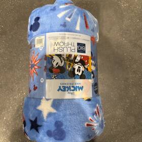 The Big One 400700453531 Disney Americana Mickey Mouse Throw Blanket 60 Inch X72 Plush Blue Cowboy Theme
