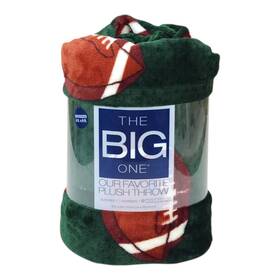 The Big One 400782893027 Oversized Plush Throw Blanket Football Pattern 5ft X 6ft Faux Fur Cozy