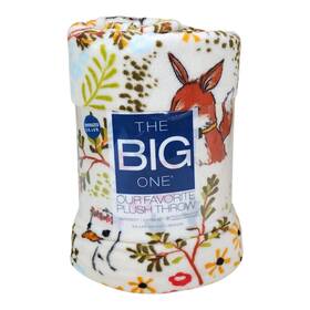 The Big One 400782893096 Oversized Plush Throw Blanket 5ft X 6ft Polyester Woodland Creatures