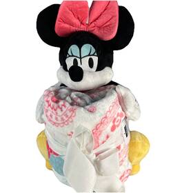 The Big One 400805802944 Disney Minnie Mouse Buddy And Pink/white Plush Throw Blanket Combo Set 50 Inch X 60