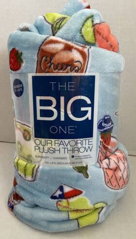 The Big One 400864472171 Supersoft Oversized Plush Throw Margarita 5 Ft X 6 New