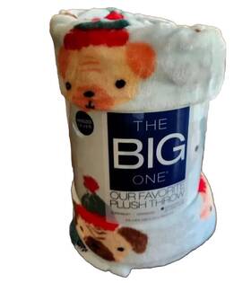 The Big One 801418214412 Kohls 5 X 6 Inch Multi-colored Dogs Plush Fleece Throw/nwt
