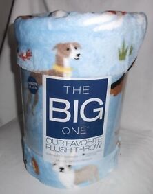 The Big One Blue Dogs Design 5foot X 6foot Oversized Supersoft Plush Throw New
