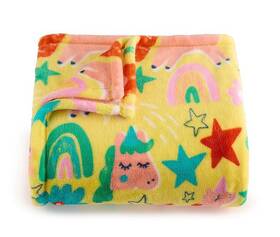 The Big One Kids 400645780136 Oversized Plush Throw Blanket Girls Happy Unicorn 5 Ft. X 6