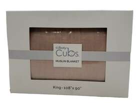 The Comfy 853672845762 New Cubs Muslin Blanket King. Sz 108 Inch X 90 . Light Pink