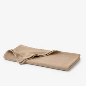 The Company Store 744759141798 Cotton Weave Sand Solid Woven Throw Blanket