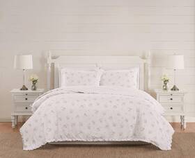 The Farmhouse By Rachel Ashwell 783048182043 Rosebury White And Full/queen White/pink