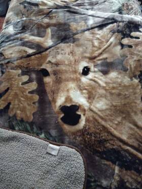The Huntsman Collection 286725280112 Camo Deer In Woods Camouflage Luxury Sherpa Throw Soft Blanket 50 Inch X70