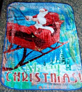 050113 The Northwest Company Santa Flight Merry Christmas Plush Blanket 60 Inch X 50 Throw 2013