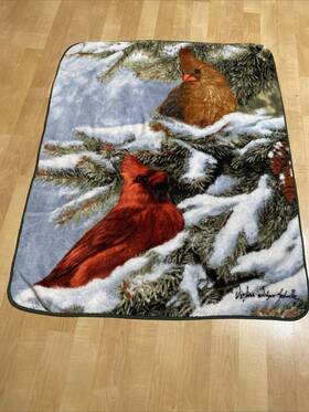 The Northwest Company 087918118768 Victoria Wilson Schultz Bird Cardinals Throw Blanket Cardinal